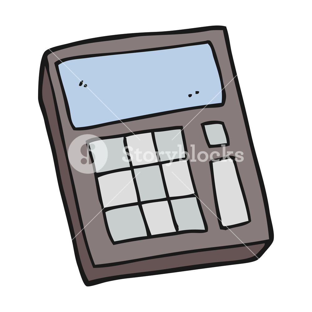 1000x1000 Freehand Drawn Cartoon Calculator Royalty Free Stock Image