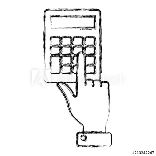 500x500 hands with calculator math isolated icon