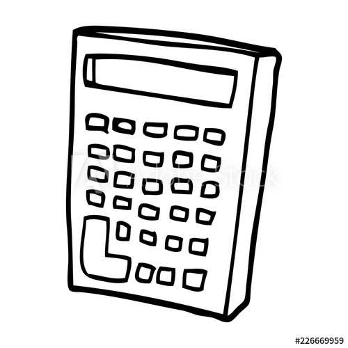 500x500 Line Drawing Cartoon Calculator