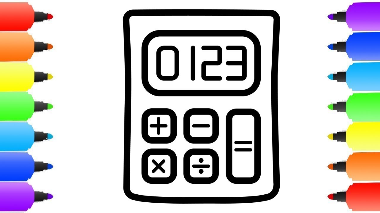 1280x720 Calculator Drawing Coloring For Kids Coloring Pages