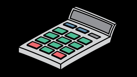 480x270 calculator icon line drawing animation transparent vector motion