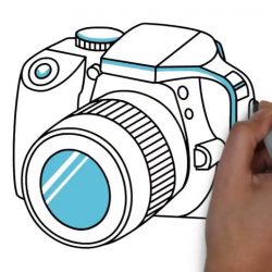 250x250 Camera Drawing Autocad Easy Clip Art Colored Film Vector Pictures