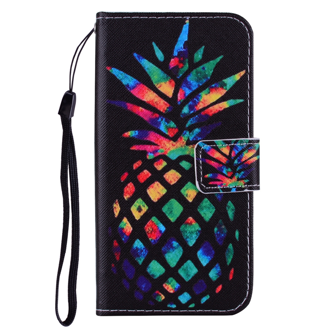 1100x1100 colored pineapple pattern colored drawing horizontal flip leather