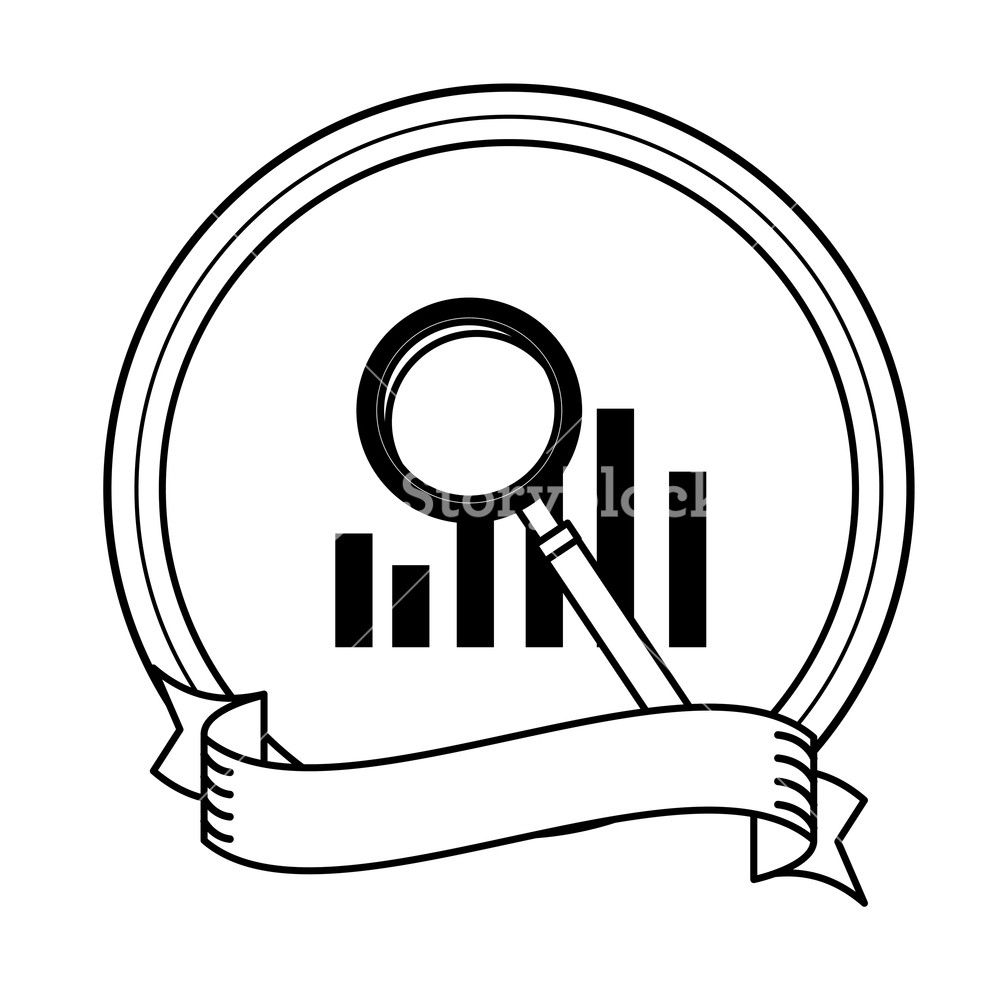 1000x1000 Magnifying Glass Icon With Data Chart Drawing In White Background