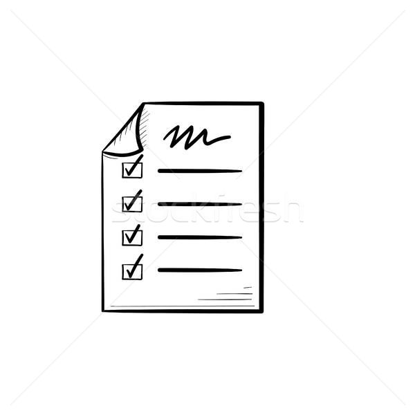 600x600 Checklist Hand Drawn Outline Doodle Icon Vector Illustration