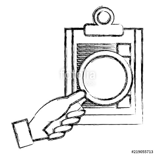 500x500 Hand With Magnifying Glass And Checklist Stock Image And Royalty