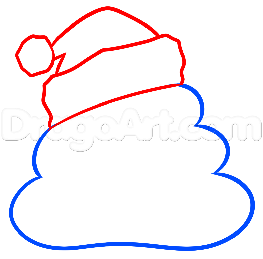 1043x1026 christmas poo emoji drawing lesson, step