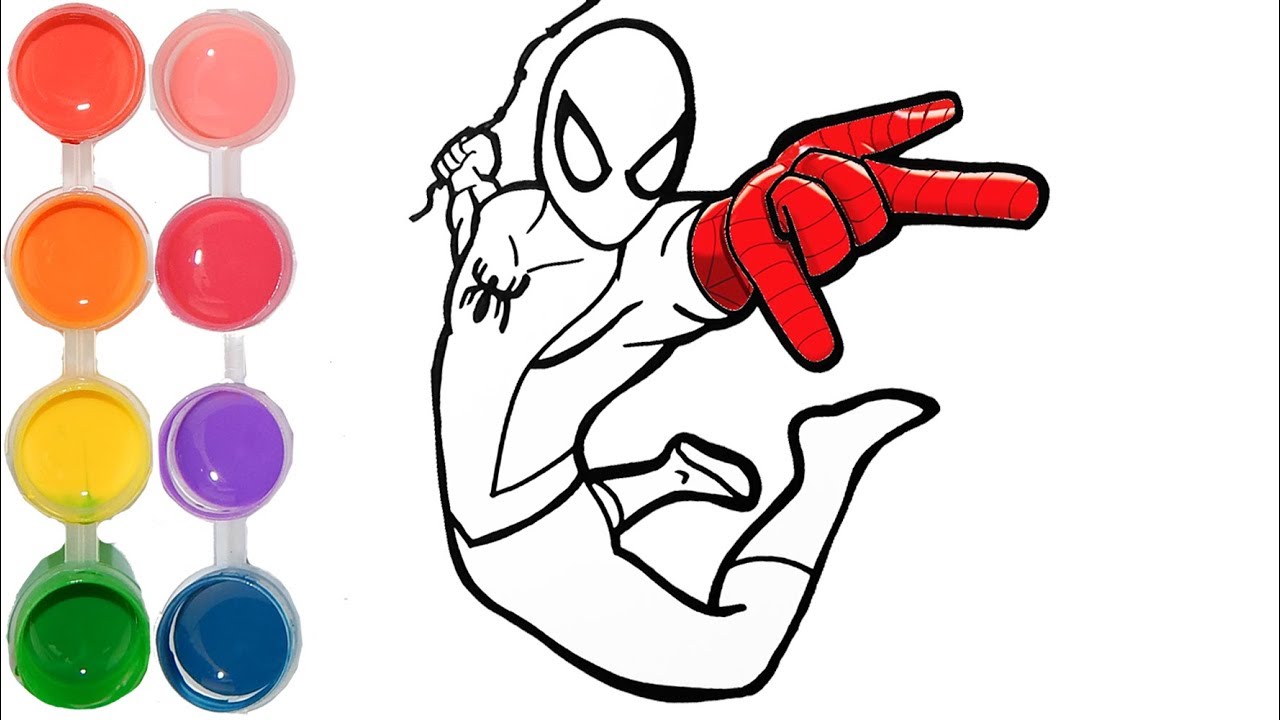 1280x720 How To Draw Color Spiderman Drawing Colouring New Learning