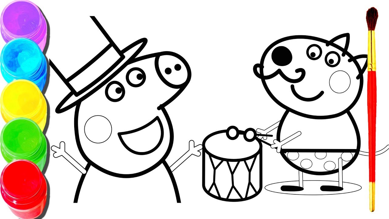 1280x720 Pig Coloring Book And Peppa Colouring Printable With Plus Pages