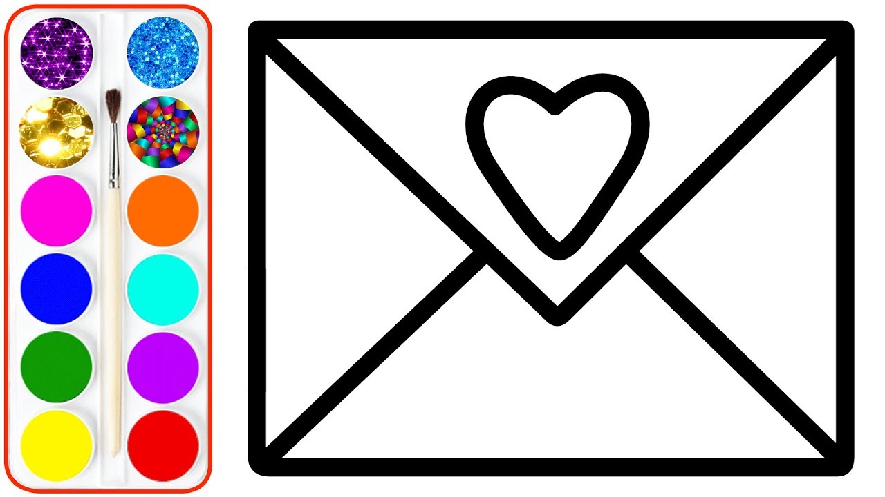1280x720 Coloring Sheets Envelope Drawing Coloring For Kids Coloring Pages
