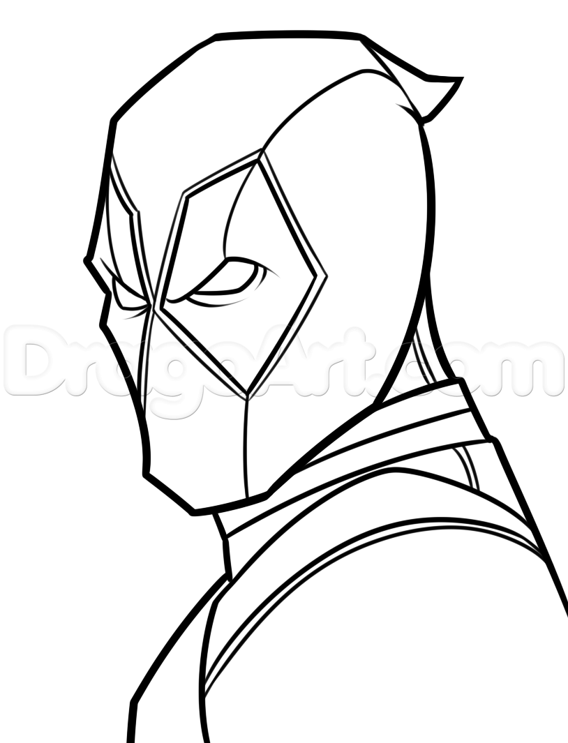 814x1065 Drawing Deadpool Easy, Step