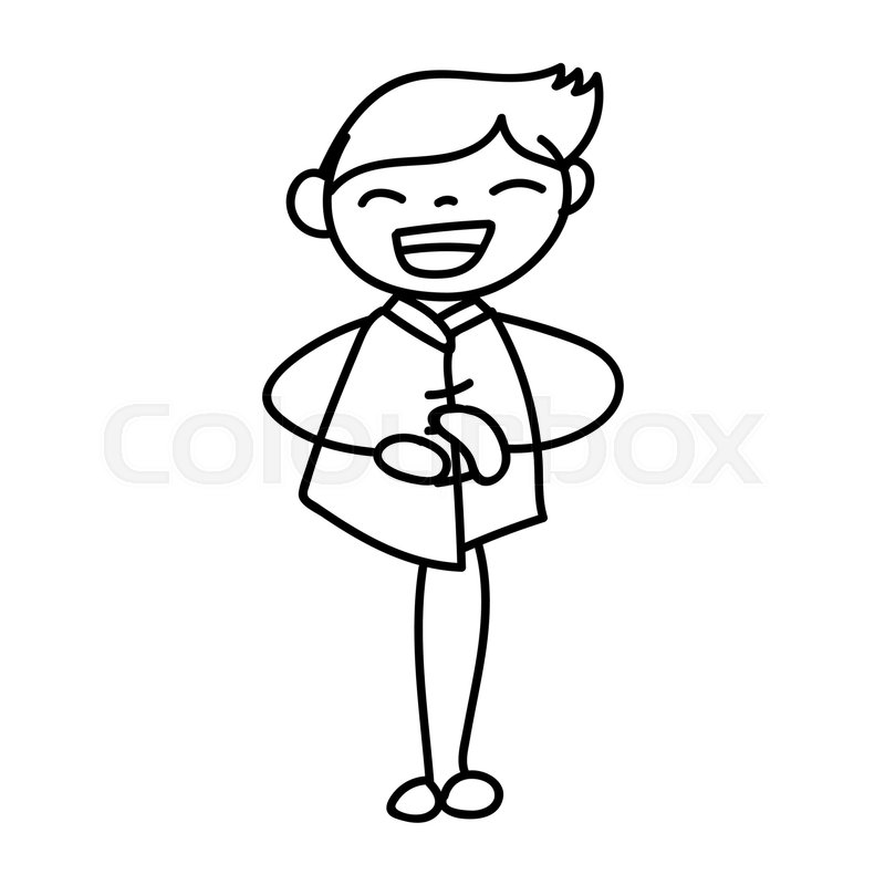 800x800 Hand Drawing Cartoon Character Man Stock Vector Colourbox