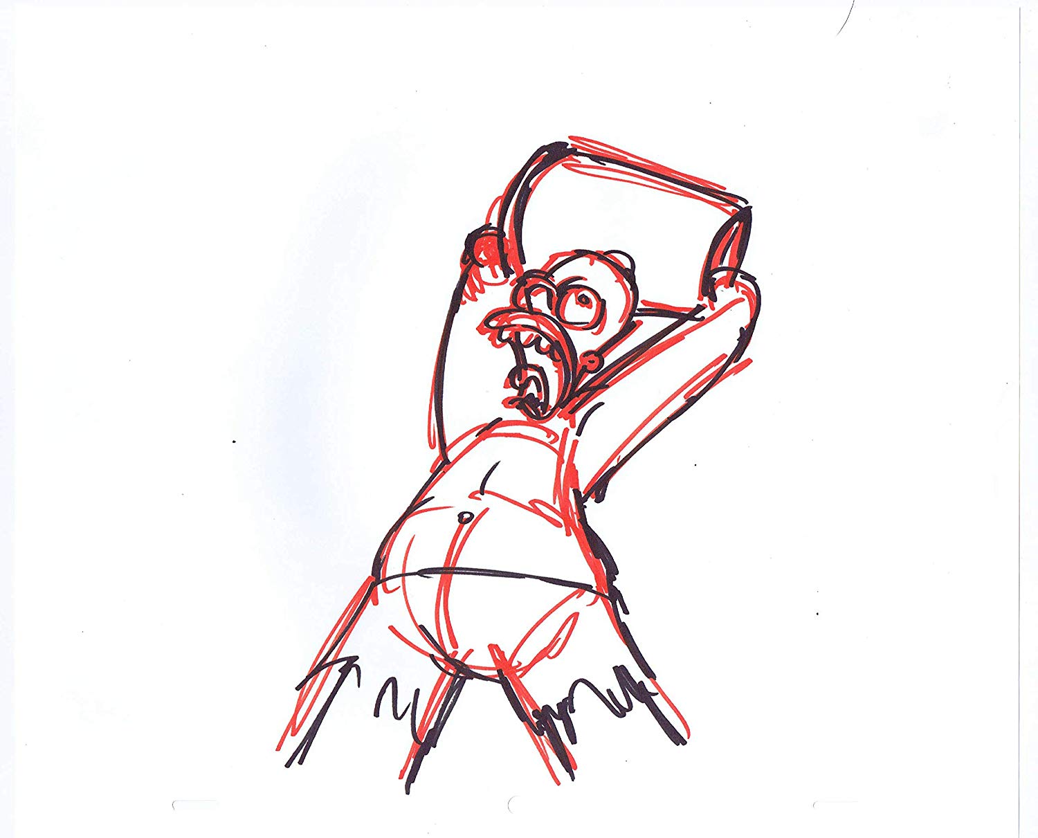 1500x1211 simpsons homer is the incredible hulk original marker concept art