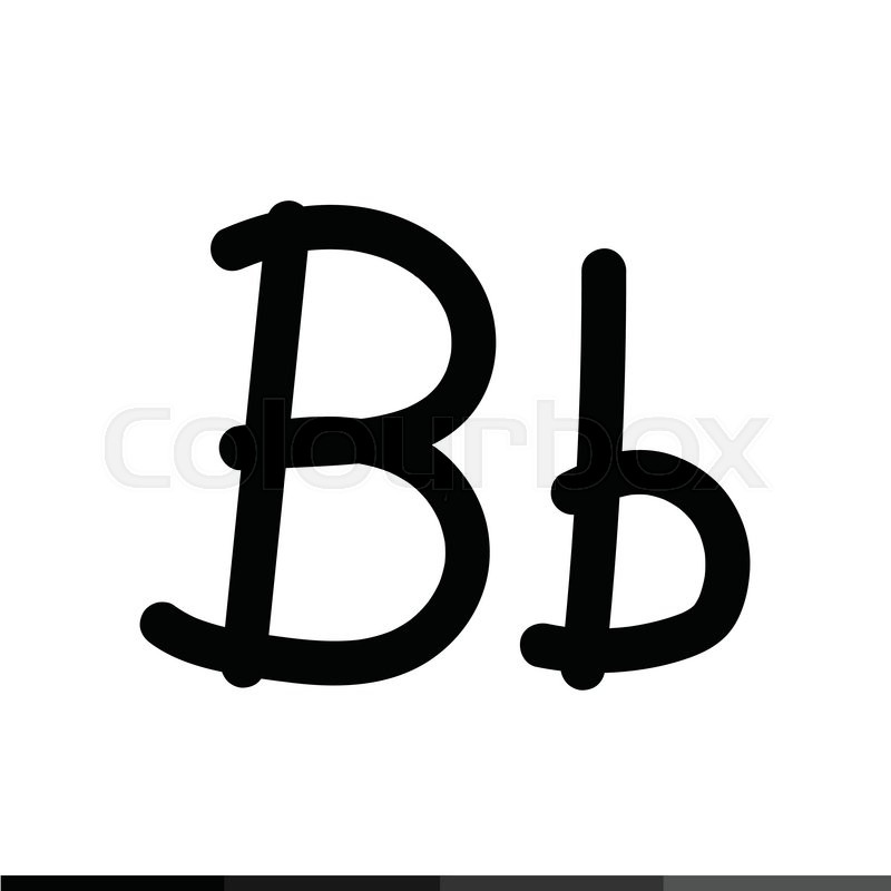 800x800 Hand Drawing Letter Font Icon Stock Vector Colourbox