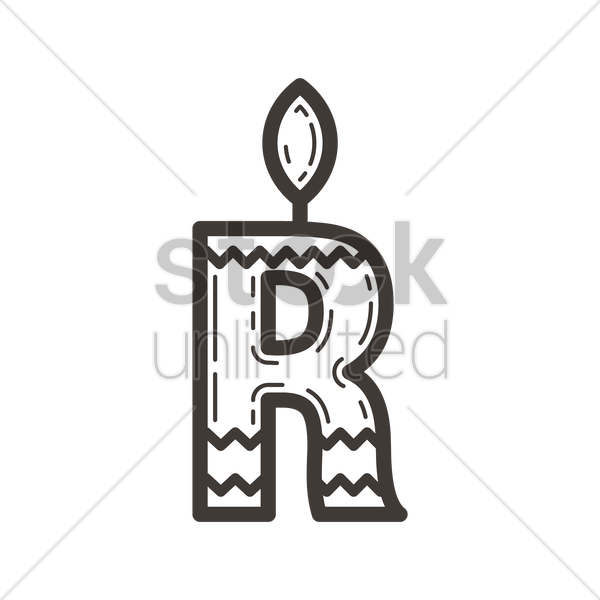600x600 Letter R In Candle Design Vector Image