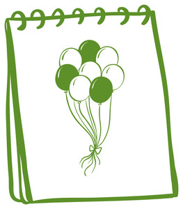 263x300 Illustration Of A Notebook With A Drawing Of Balloons