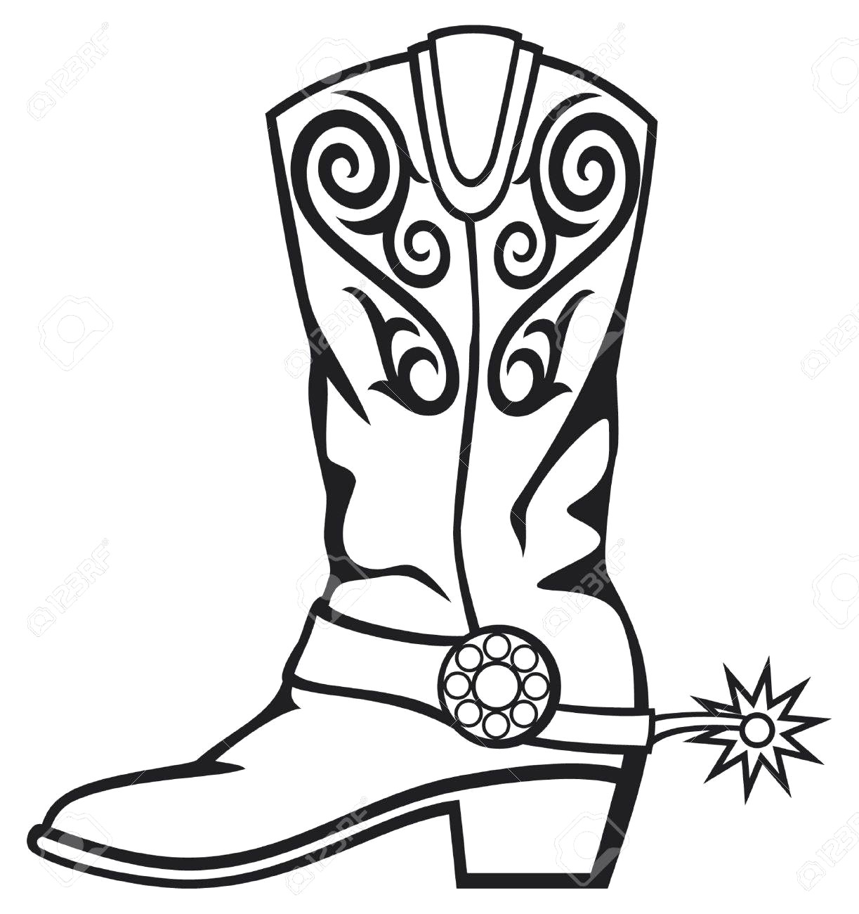 1223x1300 Cowboy Boot Line Drawing At Getdrawings Com Free For Personal Use