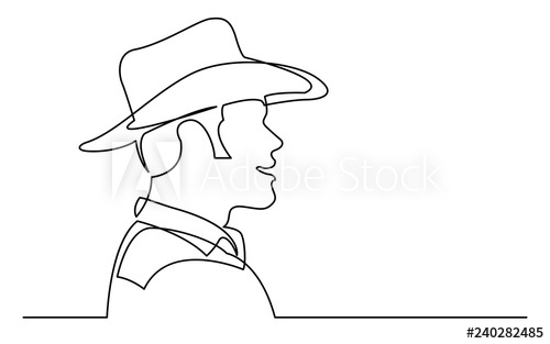 500x313 Huge Collection Of 'cowboy Line Drawing' Download More Than