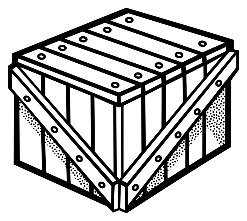 838x750 Wooden Box Crate Drawing Line Art Cc0