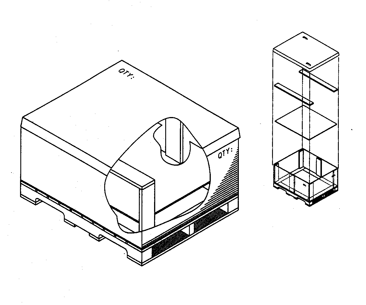 1278x1066 crate, corrugated pallet