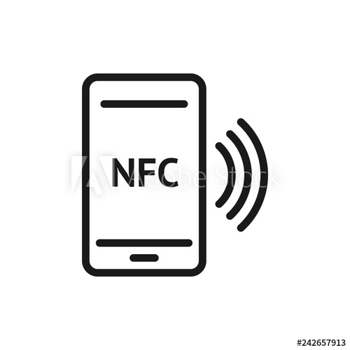 500x500 nfc smartphone signal linear icon nfc phone thin line