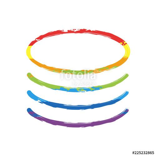 500x500 database icon simple linear symbol, thin outline drawing sign