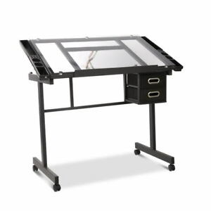 300x300 large glass art drawing desk drafting table adjustable tilt