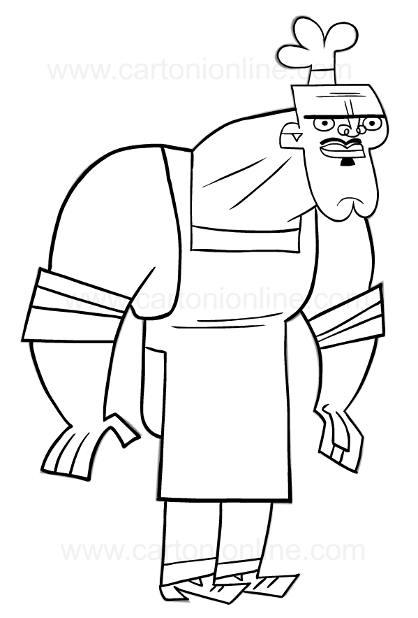 599x884 drawing of chef hatchet from total drama coloring page