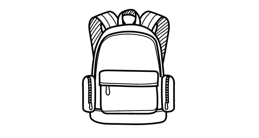 900x480 Drawing Of Backpack