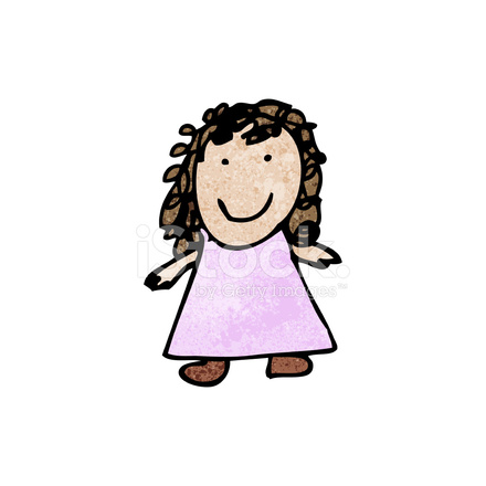 440x440 Child's Drawing Of A Girl Stock Vector