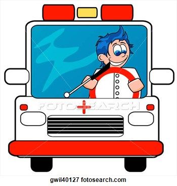 350x367 Ambulance Driver Clip Art Ambulance Driver Driving An Ambulance