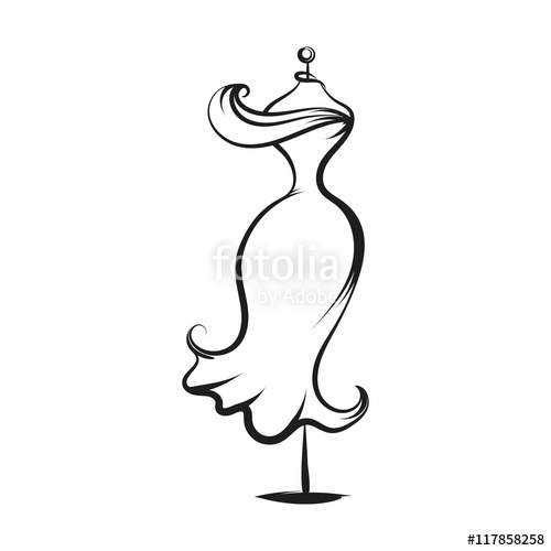 500x500 Dummy Dress Hand Drawing Illustration Vector Stock Image