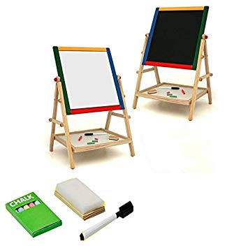 355x355 Safri Kids Children's Easel Wooden Blackboard Whiteboard