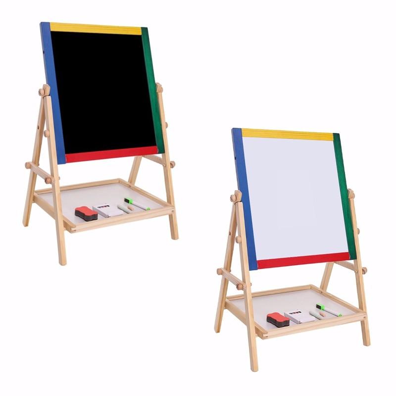 800x800 Adjustable Children In Black White Wooden Easel Chalk