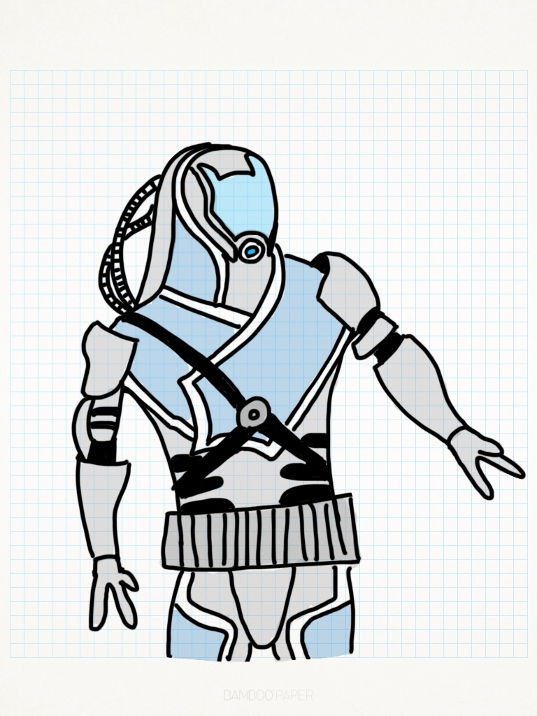 768x1024 Quarian Drawing A Male Quarian From Mass Effect Not My