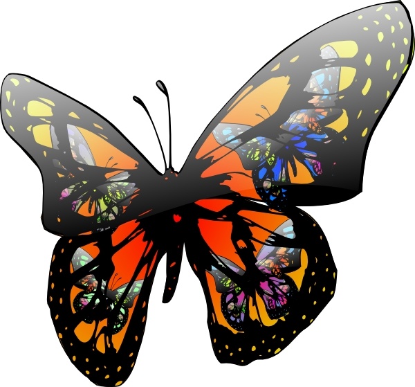 600x559 Butterfly With Lighting Effect Clip Art Free Vector In Open Office