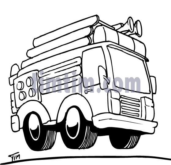 559x541 Free Drawing Of Fire Engine Bw From The Category Cars Trucks Buses