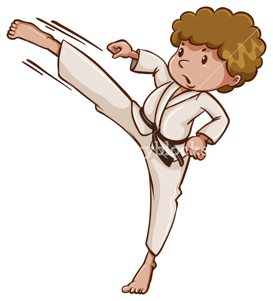 910x1000 Illustration Of A Simple Drawing Of A Martial Arts Expert