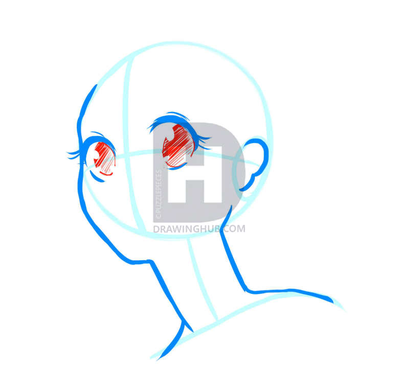 790x720 How To Draw Manga Heads, Step