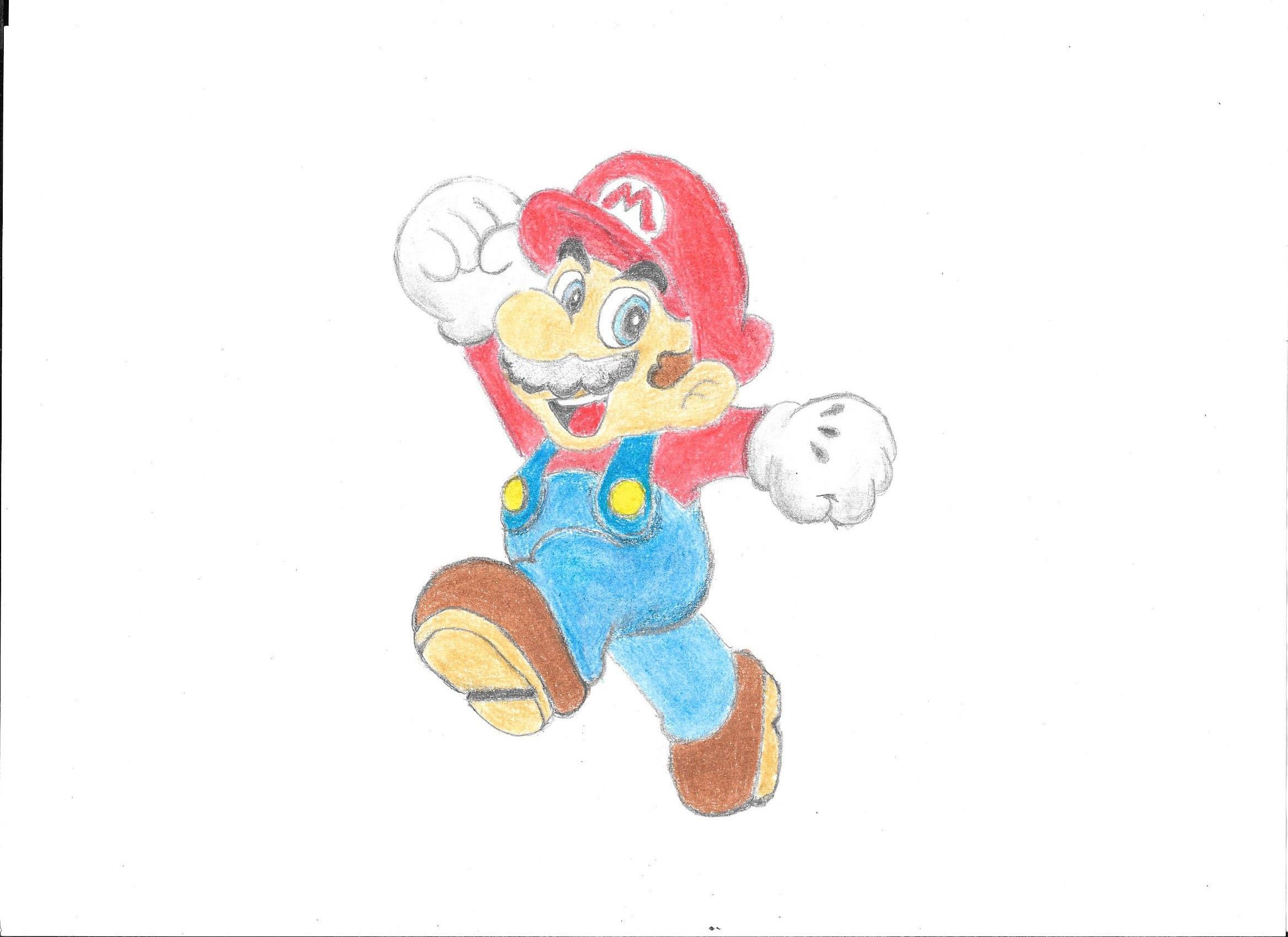 2338x1700 Super Mario Pencil Drawing