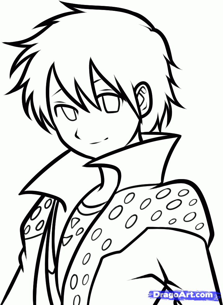 720x981 How To Draw Kirito, Kirito From Sword Art Online, Step