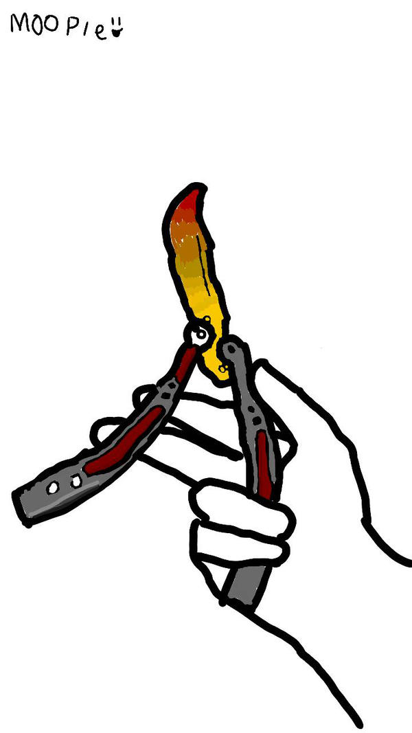 600x1067 Butterfly Knife Drawing