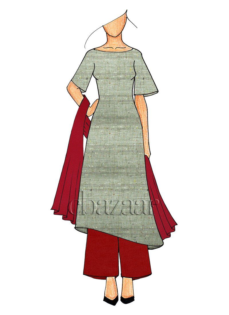 800x1100 Grey Palazzo Suit Ethnovogue