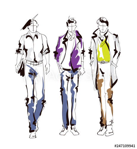 461x500 Stylish Handsome Man In Fashion Clothes Fashion Man Hand Drawn