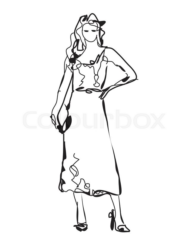 643x800 Beautiful Young Women In A Fashion Stock Vector Colourbox