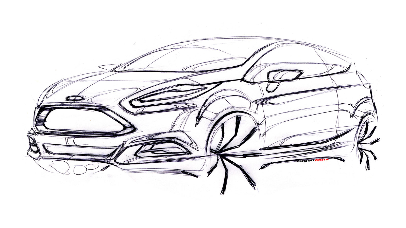 1600x900 Ford Fiesta St Concept Design Sketch