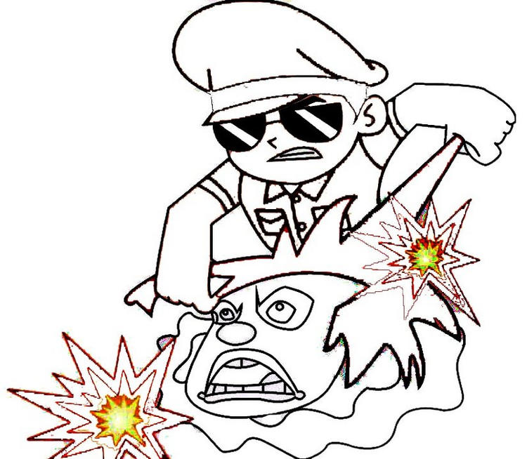 750x654 little singham fight coloring and drawing page