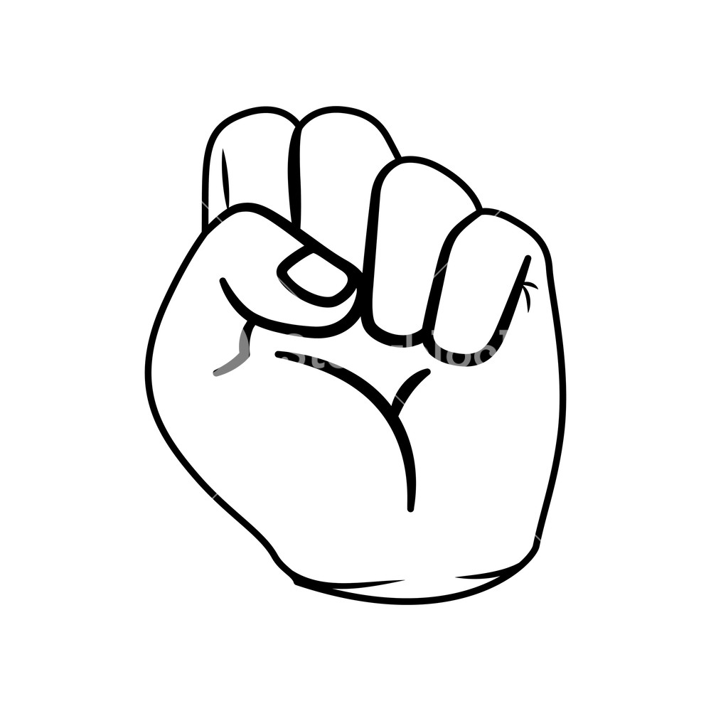 1000x1000 Hand In Fight Signal Isolated Icon Vector Illustration Desing
