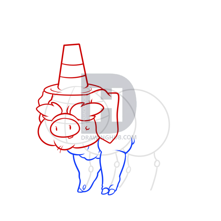 720x720 How To Draw A Thanksgiving Pig, Step