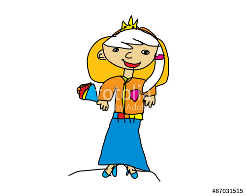 500x400 My Years Old Daughter Drawing Princess Stock Image